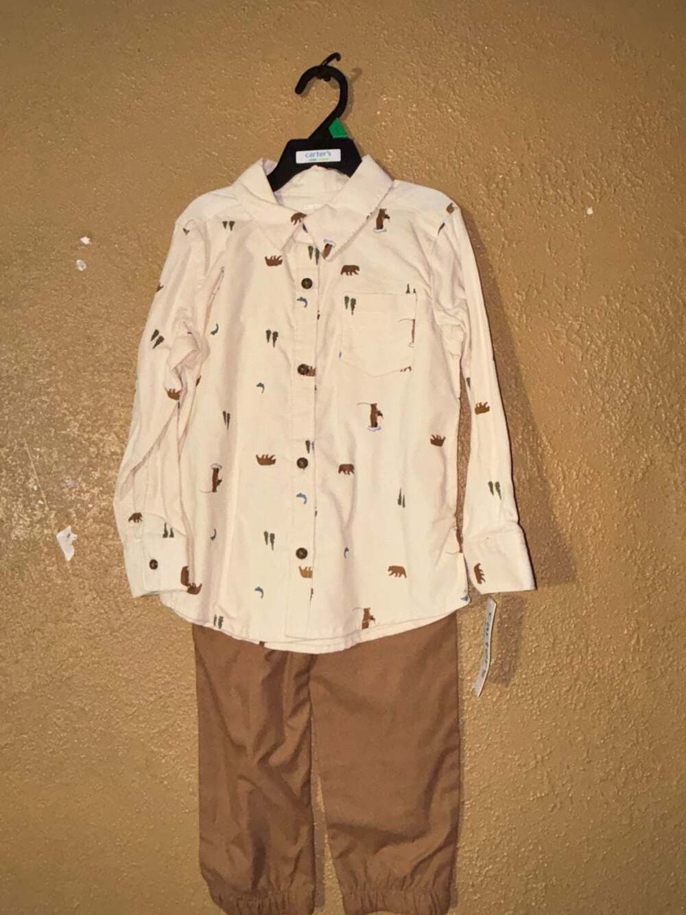Child of Mine by Carter's Bear Print Button-Down Shirt and Cargo Pants Set
